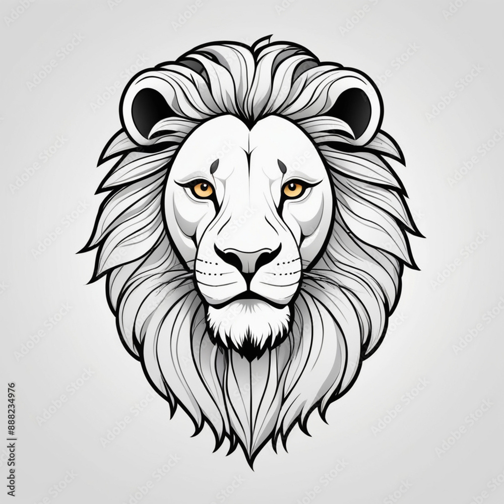 lion head line art vector style image lion head line art vector style image
