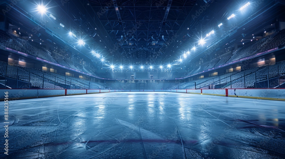 Sports arena, hockey ice rink, empty field stadium Sports arena, hockey ice rink, empty field stadium