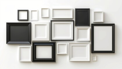Photo collage with frames on a white background Ideal for presentations or wall decor