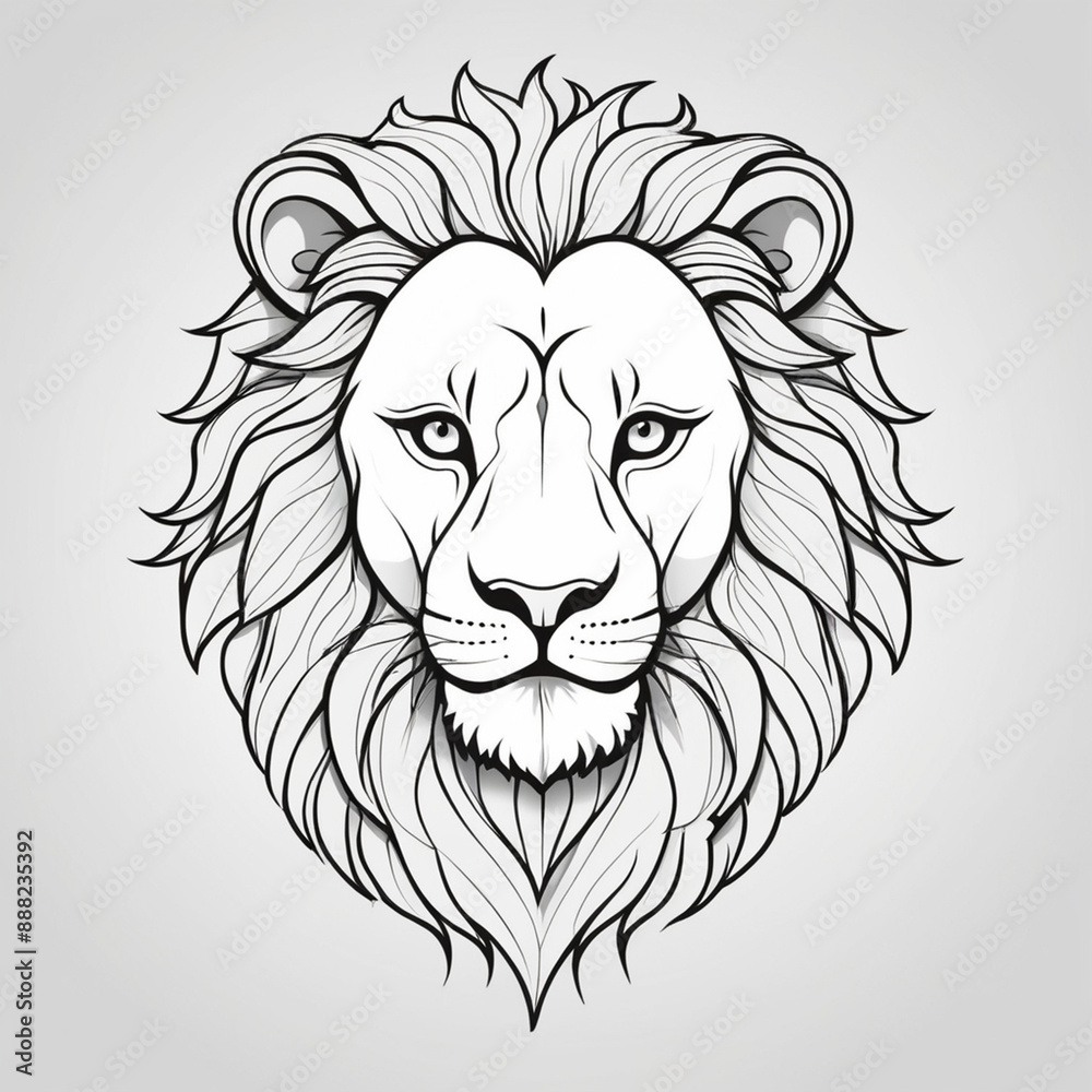 lion head line art vector style image lion head line art vector style image