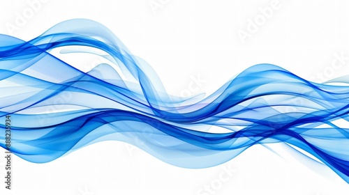 Abstract Blue Wavy Lines Background Design Element