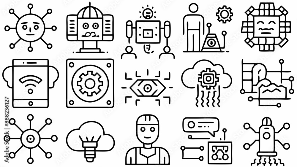 Naklejka premium Country, Nature, Trees, and Birds - Comprehensive Collection for Creative Design, set of icons of countries, set of icons, , illustration of a set of trees, illustration of a set of trees and birds