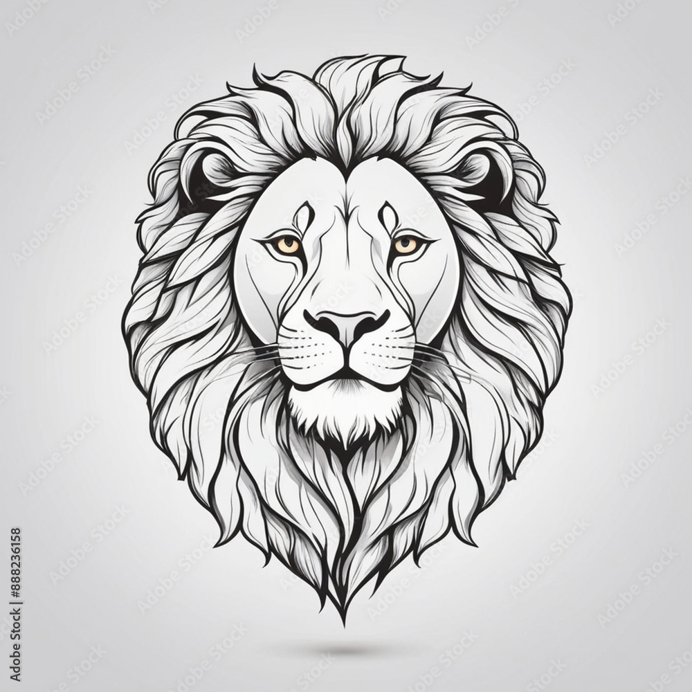 lion head line art vector style image lion head line art vector style image