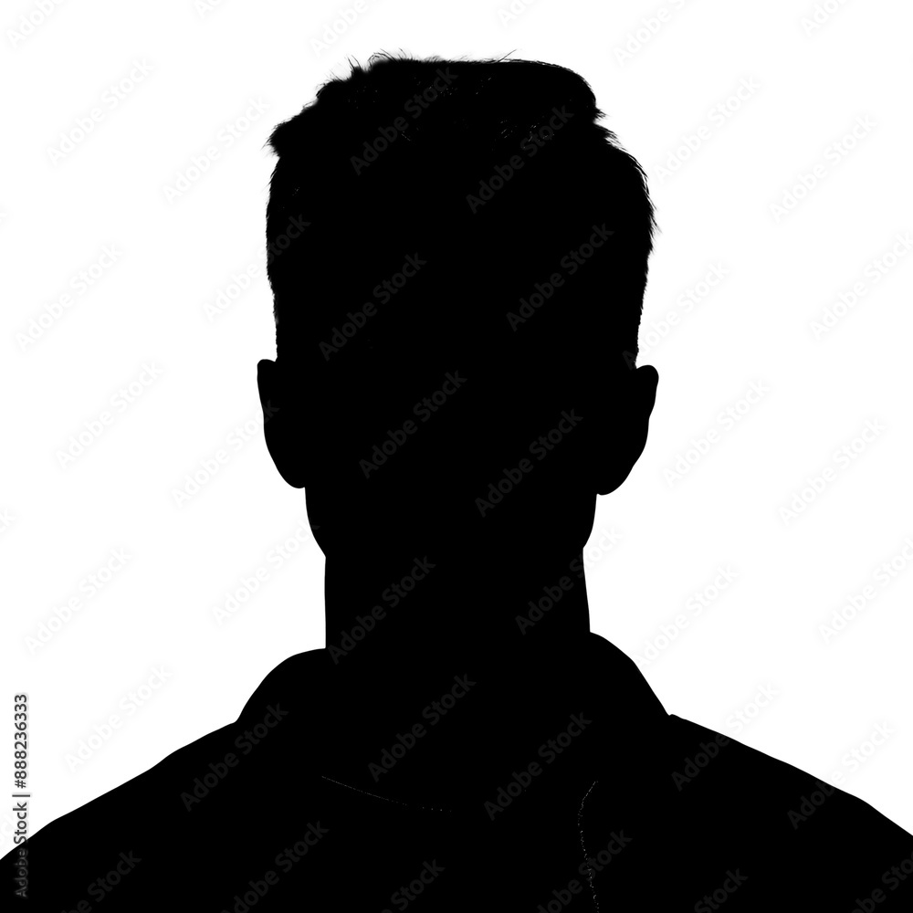 Silhouette of an adult man. Male avatar. Icon for social networks. Silhouette isolated on white Silhouette of an adult man. Male avatar. Icon for social networks. Silhouette isolated on white