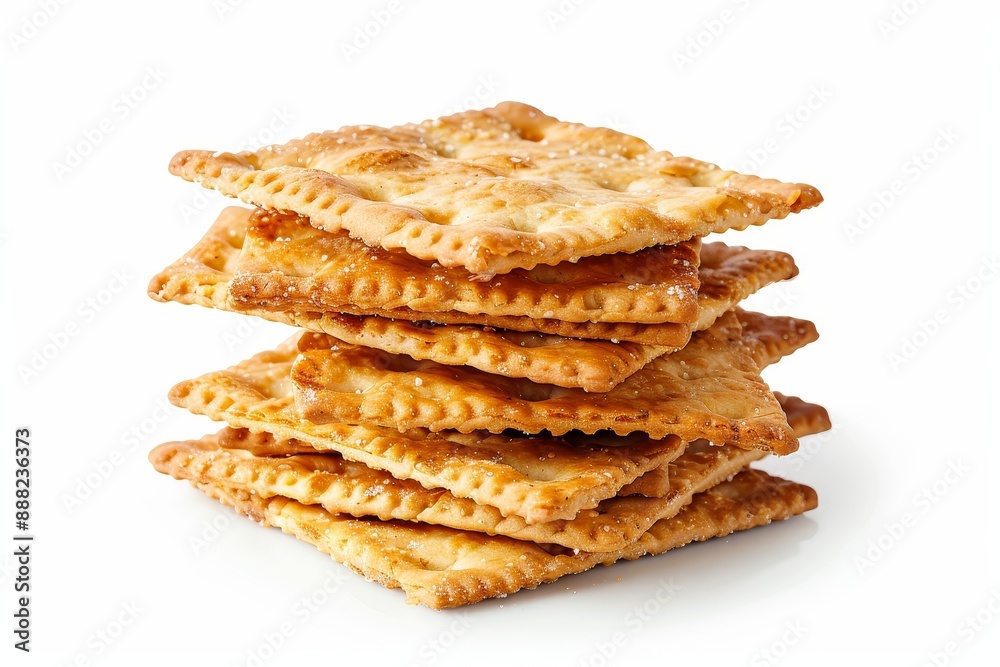 Square crackers isolated on white background Square crackers isolated on white background
