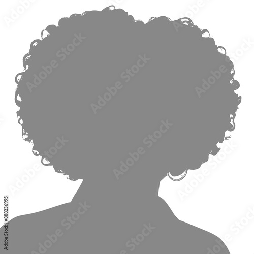 Silhouette of an adult woman. Female avatar. Icon for social networks. Gray silhouette isolated on white