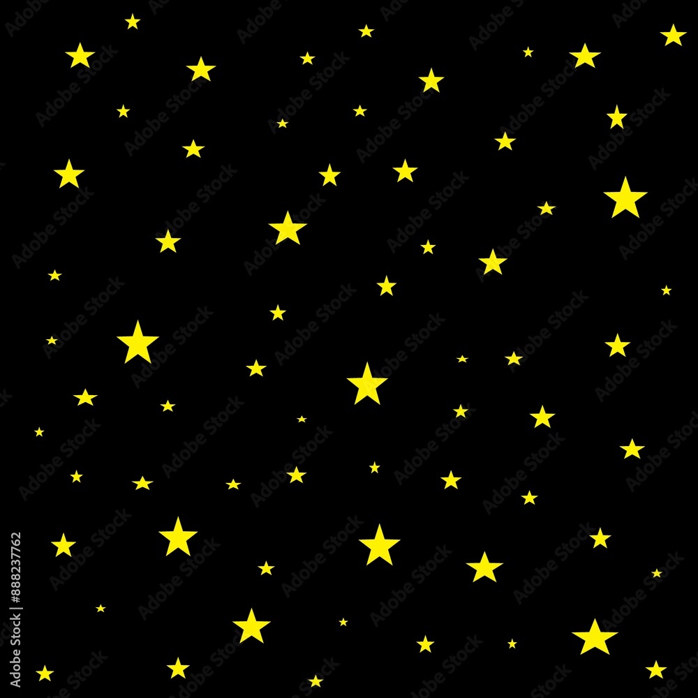 Black, dark night sky with stars, Black background with beautiful stars, Star pattern, Illustration Black, dark night sky with stars, Black background with beautiful stars, Star pattern, Illustration