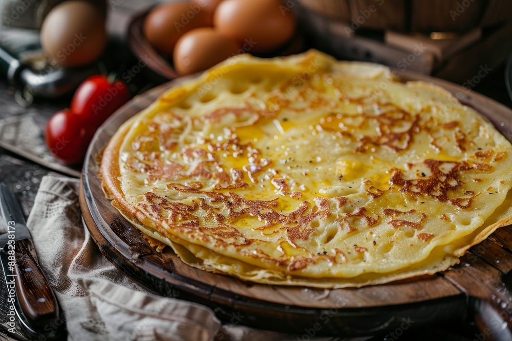 Large Genoese chickpea flour pancake cooked in a wood oven available for purchase