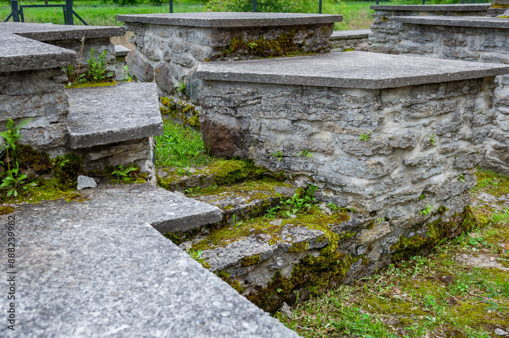 Old stone steps leading up. St. Bridget’s Convent ruins in Tallinn, Estonia. Old stone steps leading up. St. Bridget’s Convent ruins in Tallinn, Estonia.
