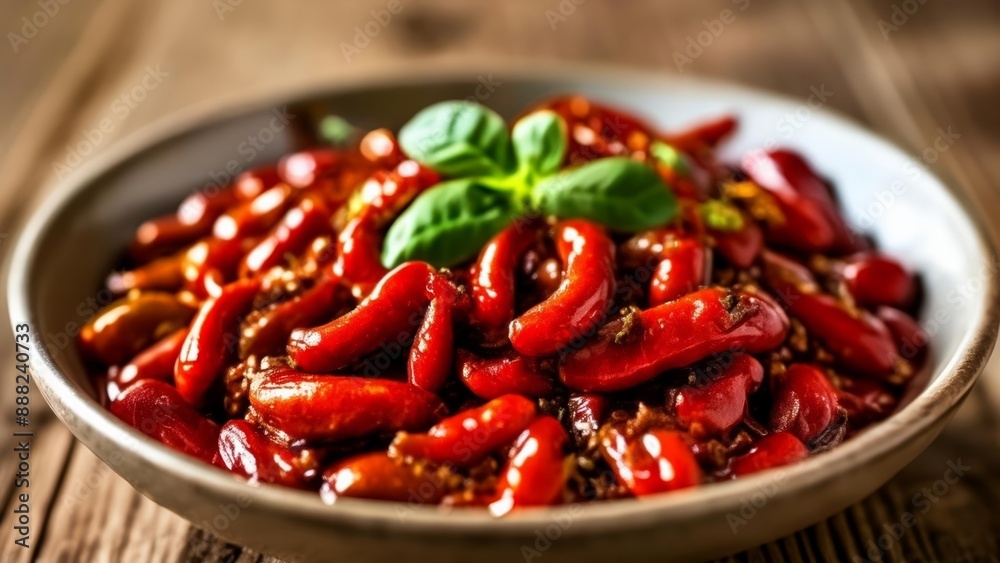 Freshly roasted red peppers with a hint of basil Freshly roasted red peppers with a hint of basil