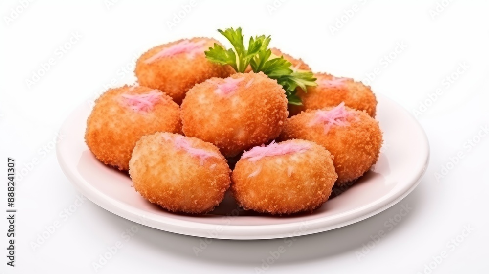 homemade breaded croquettes isolated on white homemade breaded croquettes isolated on white