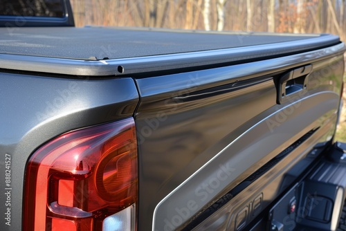 Turn cover on truck bed photo