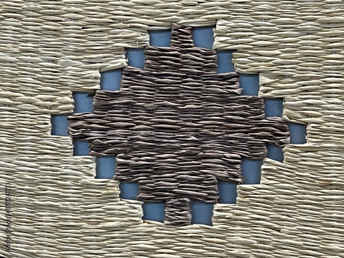 Crafts woven in colored straw