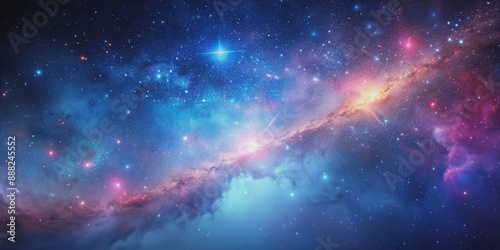 Starry blue and pink galaxy in space, space, blue, cosmic, stars, pink