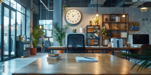 Epitome of Professionalism: A Streamlined Workspace Demonstrating Optimal Operation and Time Management for Business Efficiency and Productivity. photo