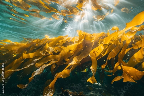 Brown algae Laminaria ochroleuca in Atlantic ocean Galicia Spain