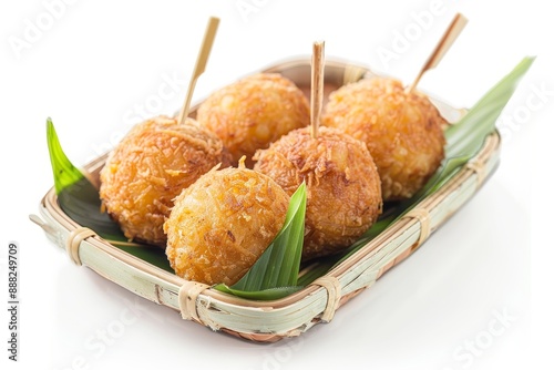 Cassava cake on white background photo