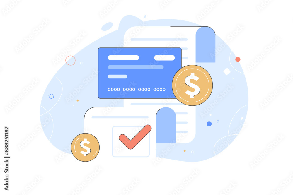 Invoice bill for Payment of utility, bank, restaurant and other bill vector illustration Invoice bill for Payment of utility, bank, restaurant and other bill vector illustration