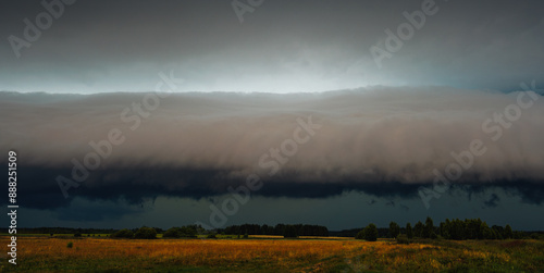 Supercell cloud storm structure. Landscape view of a storm