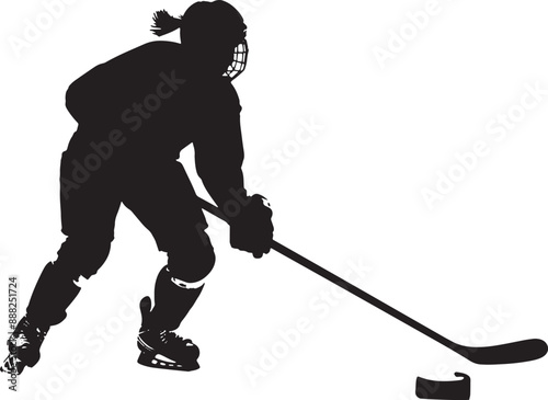ice hockey girl silhouette