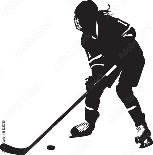 ice hockey girl silhouette