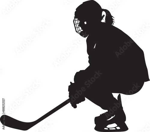 ice hockey girl silhouette