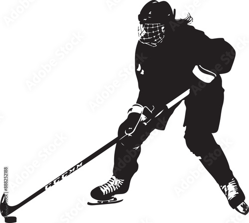 ice hockey girl silhouette