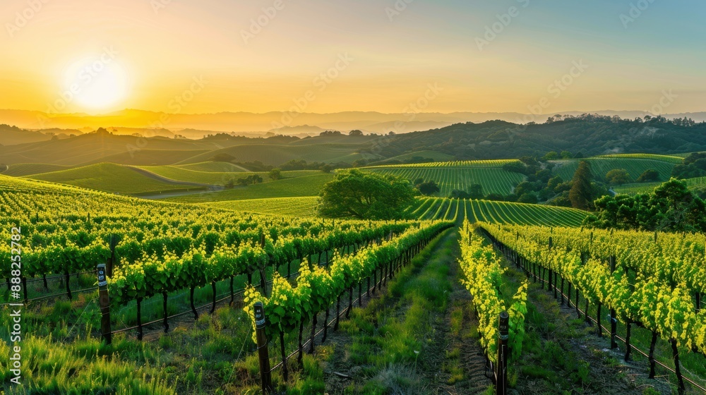 The vineyard at sunset