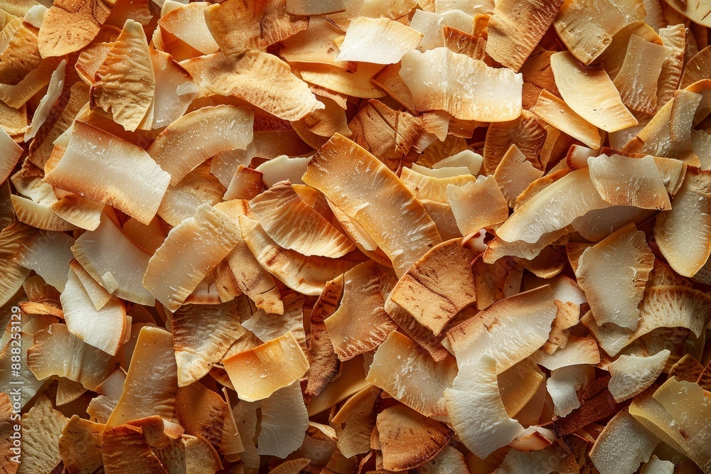 Crunchy Thin Sliced Coconut Chips Texture Crunchy Thin Sliced Coconut Chips Texture