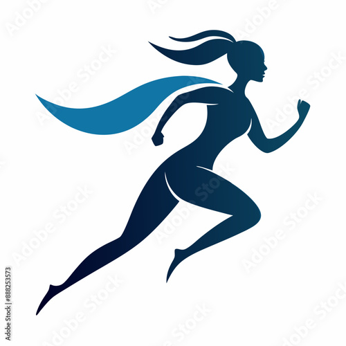 A vector logo lady running