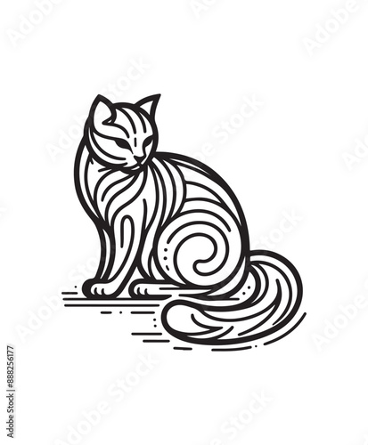 Wallpaper Mural vector cat vector art,graphics cats icons set,vintage illustration cat clipart,vector cats flat style artwork design. Torontodigital.ca