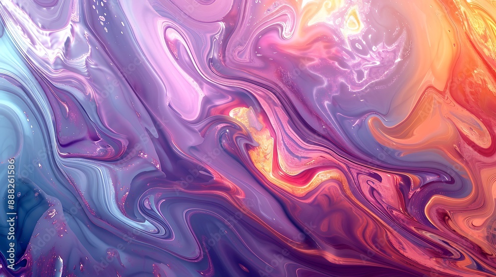 Multicolored liquid drops creating an abstract, artistic backdrop. Neon liquid patterns forming a vibrant, dynamic background. 