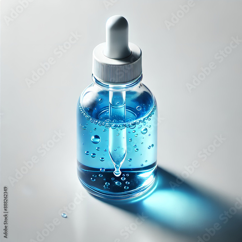 Blue Serum Dropper Bottle: High-Quality Skincare Product Photography