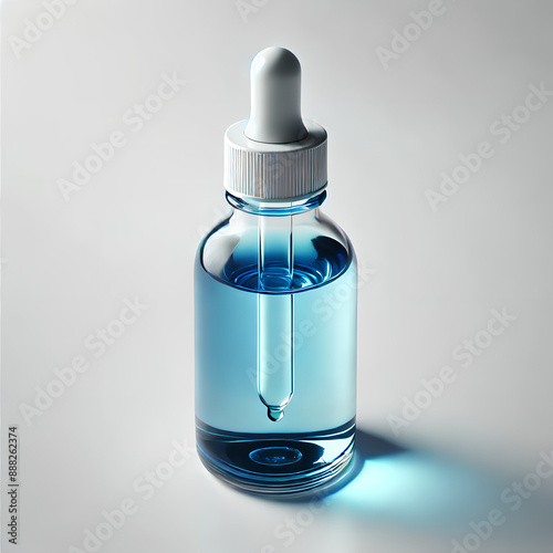 Blue Serum Dropper Bottle: High-Quality Skincare Product Photography