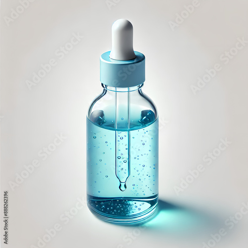 Blue Serum Dropper Bottle: High-Quality Skincare Product Photography