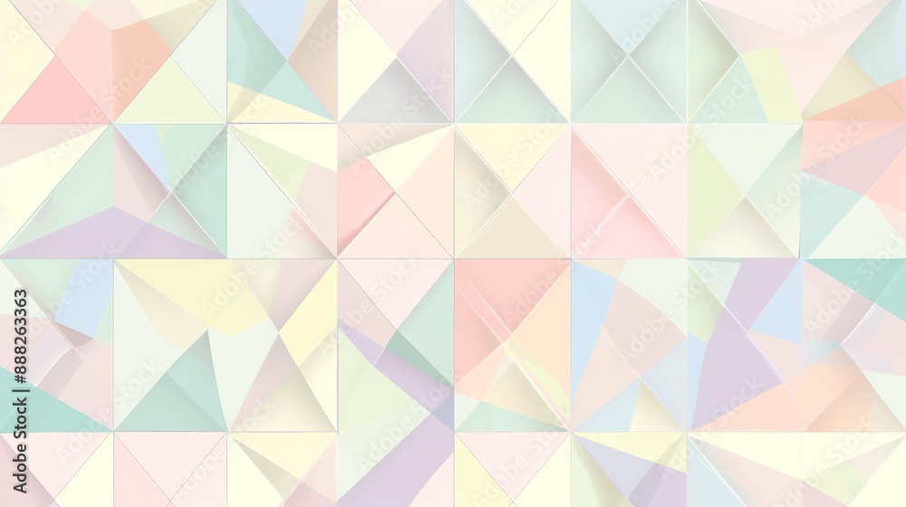 Obraz premium Abstract Pastel Triangle Wall Art Design