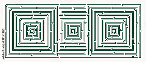 Labyrinth vector rectangle shape. Maze (labyrinth) game illustration