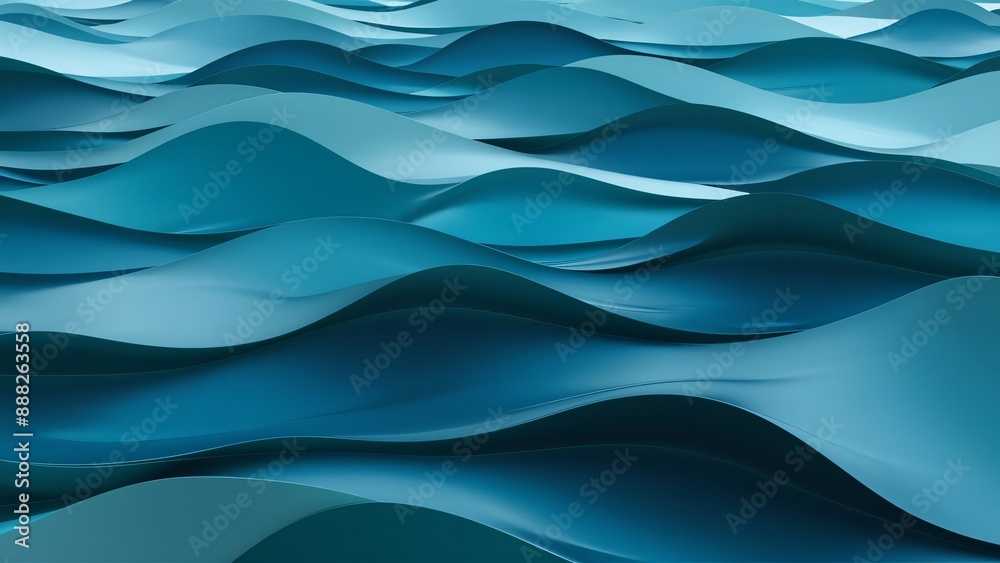 Fototapeta premium Blue Gradient Waves