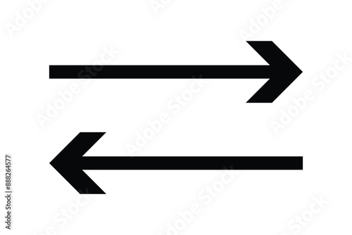 Long arrow. Black arrow pointing right. Black large arrow. Bold thine long arrow. Vector illustration