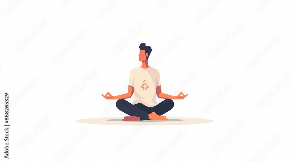 Man Meditating in Lotus Position: Finding Inner Peace Man Meditating in Lotus Position: Finding Inner Peace