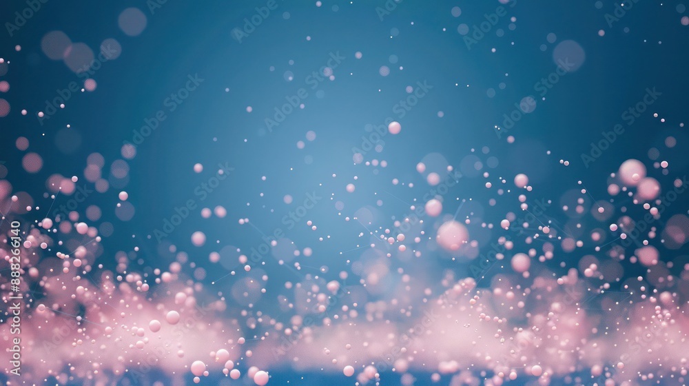 Soft pink dots with blush connections on a deep blue base, text focus area in the bottom center Soft pink dots with blush connections on a deep blue base, text focus area in the bottom center