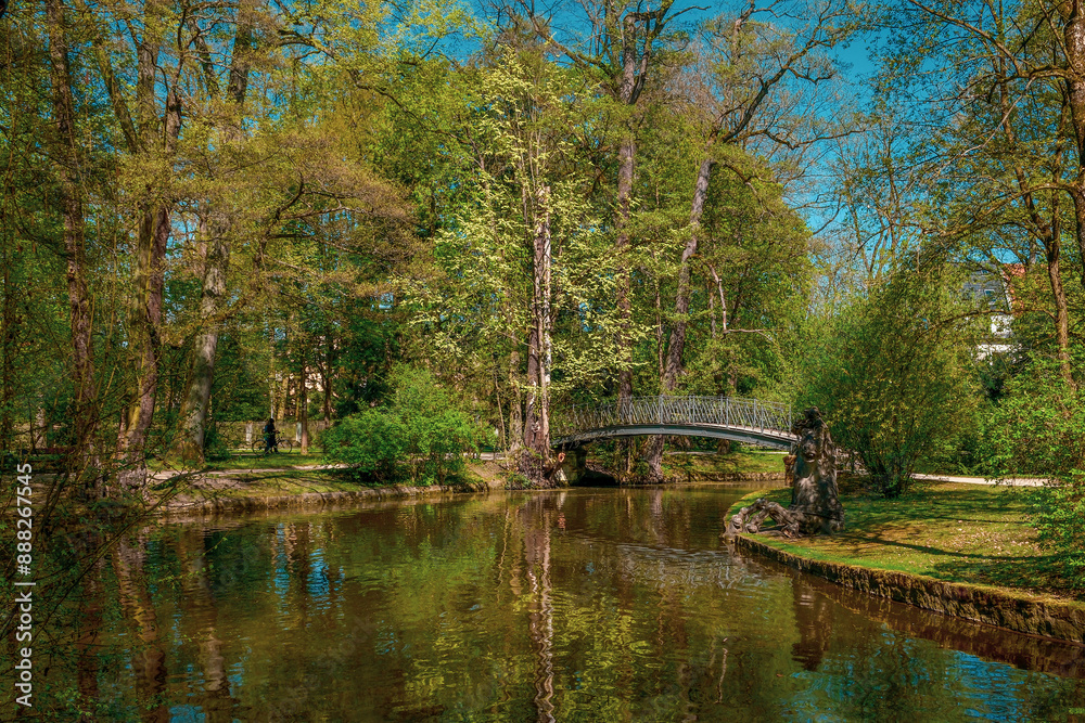 Castle park in Bayreuth in Bavaria, Germany. Castle park in Bayreuth in Bavaria, Germany.