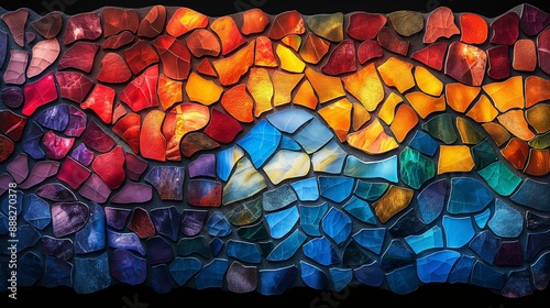 Wallpaper Mural Vibrant Colorful Mosaic Art - Ideal for Artistic and Decorative Themes Torontodigital.ca