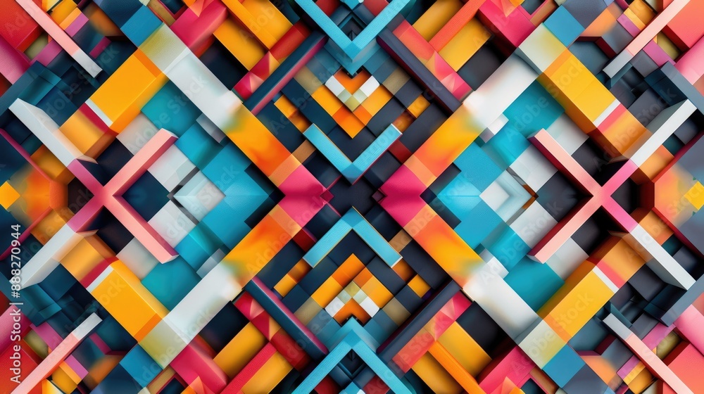 Geometric pattern with diamond shapes and bold colors Geometric pattern with diamond shapes and bold colors