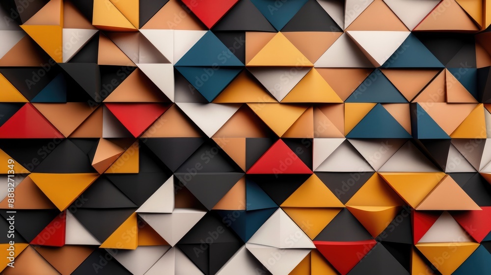 Geometric pattern with overlapping triangles in contrasting colors Geometric pattern with overlapping triangles in contrasting colors