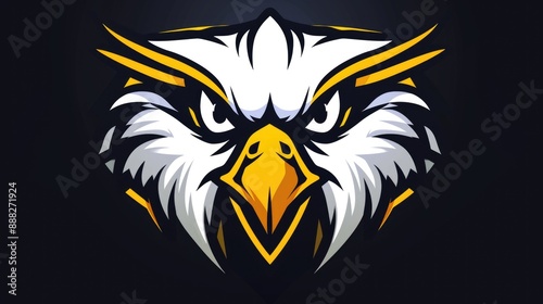 Wallpaper Mural Detailed image of an eagle's head against dark backdrop Torontodigital.ca