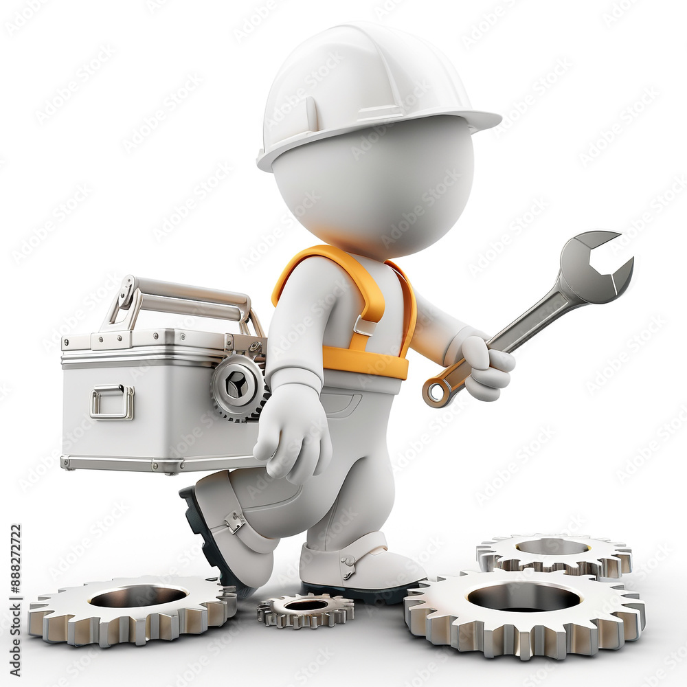 3D three-dimensional human wearing a safety helmet 3D three-dimensional human wearing a safety helmet