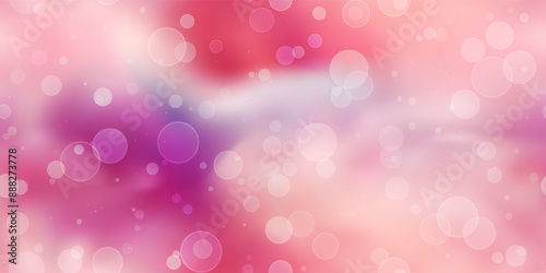 Blush gradient seamless pattern with bokeh effect. Pink and purple bg with pearlescent. Sparkling mauve background with shiny ombre. Vector background