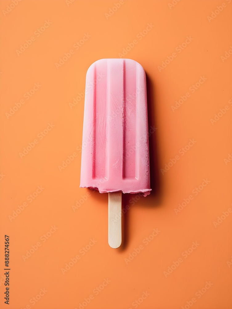 Blush Popsicle on a summery orange Background with Copy Space Blush Popsicle on a summery orange Background with Copy Space