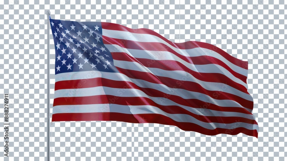 Fototapeta premium American flag on a transparent background
